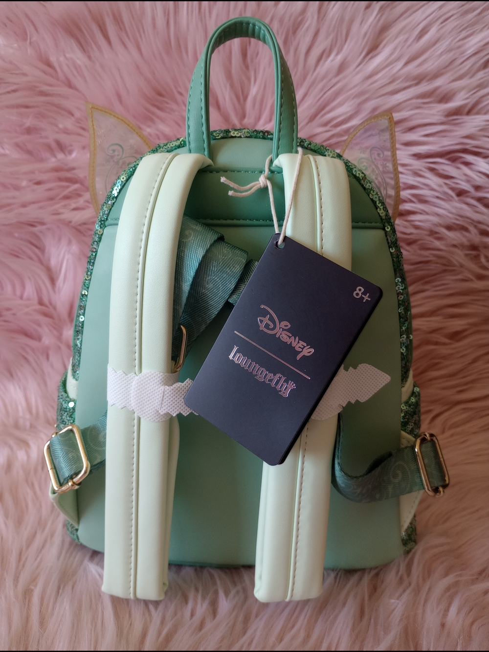 Loungefly Disney Peter Pan Tinker Bell Holiday Sequin Figural Mini Backpack - Picture 6 of 9